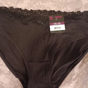 FWB NOBO Black Lace Trim Hipster Panties